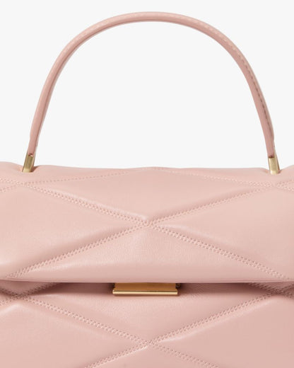 KateSpade Grace Quilted Top Handle Bag Rose Smoke