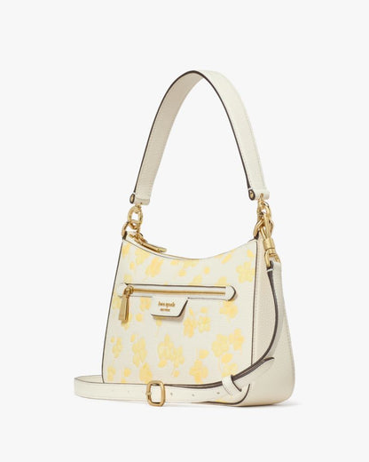 KateSpade Hudson Spring Pansies Convertible Crossbody Yuzu Jam Multi