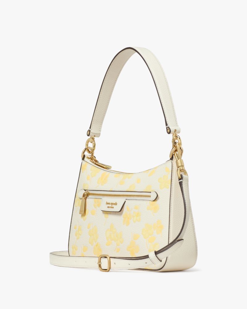 KateSpade Hudson Spring Pansies Convertible Crossbody Yuzu Jam Multi