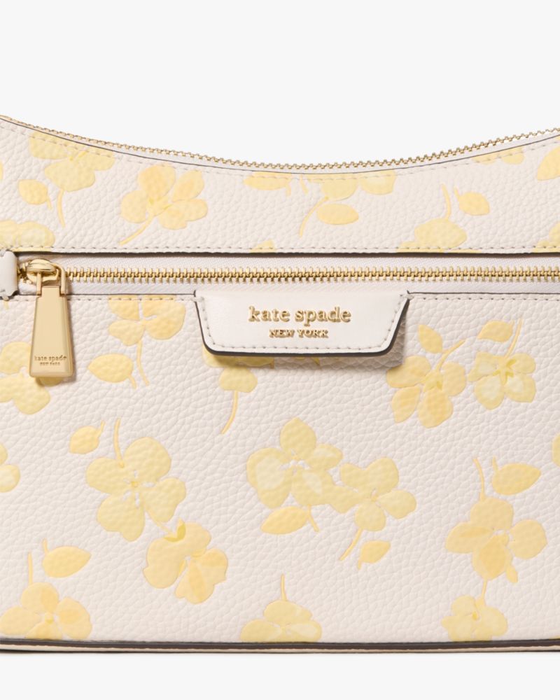 KateSpade Hudson Spring Pansies Convertible Crossbody Yuzu Jam Multi