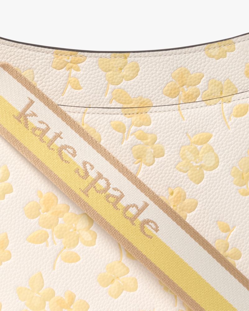 KateSpade Hudson Spring Pansies Messenger Crossbody Bag Yuzu Jam Multi