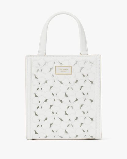 KateSpade Manhattan Eyelet Mini Tote True White