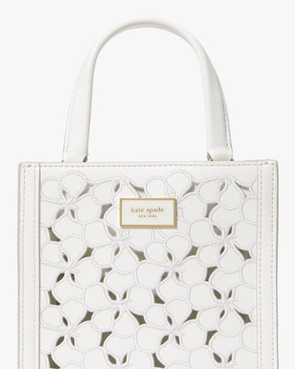 KateSpade Manhattan Eyelet Mini Tote True White