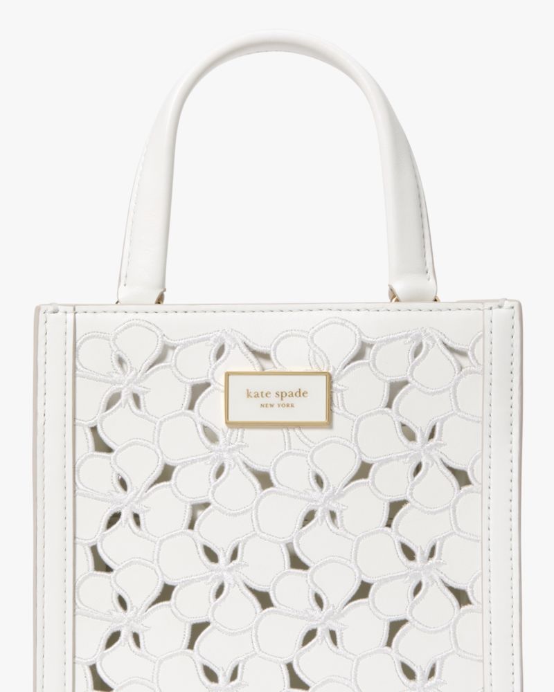 KateSpade Manhattan Eyelet Mini Tote True White
