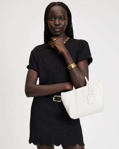 KateSpade Tilly Quilted Small Tote Bag White Dove