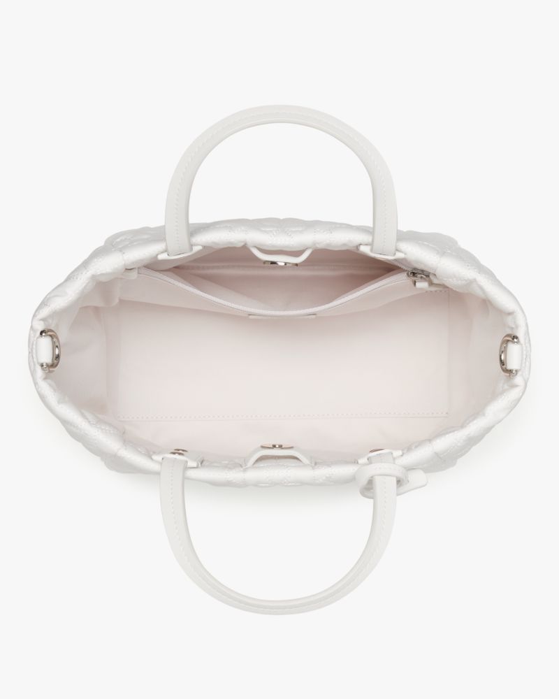 KateSpade Tilly Quilted Small Tote Bag White Dove