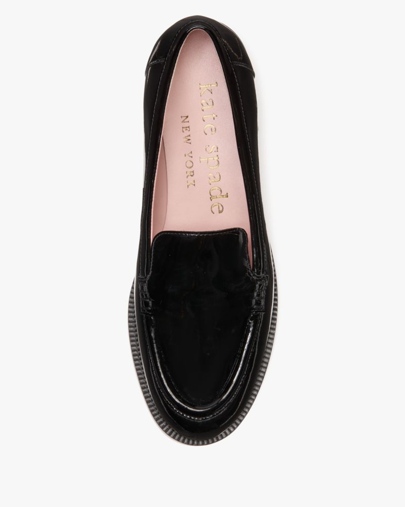 Katespade Lori Patent Leather Loafers Black
