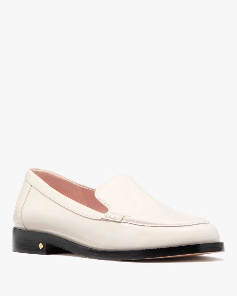 Katespade Lori Patent Leather Loafers Cream