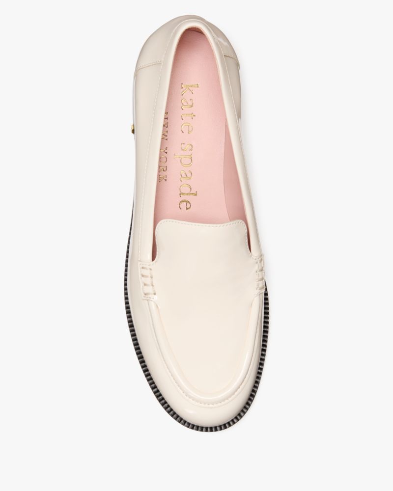 Katespade Lori Patent Leather Loafers Cream