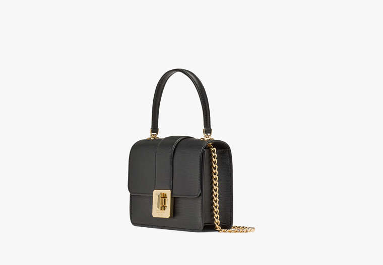 Phoebe Turnlock Mini Flap Crossbody Black Black
