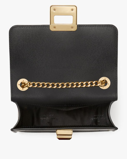 KateSpade Phoebe Turnlock Mini Flap Crossbody Black