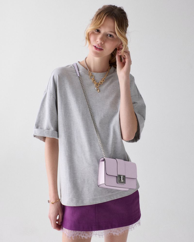 KateSpade Phoebe Turnlock Mini Flap Crossbody Light Frozen Lilac