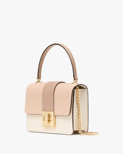 KateSpade Phoebe Turnlock Mini Flap Crossbody Toasted Hazelnut Mul