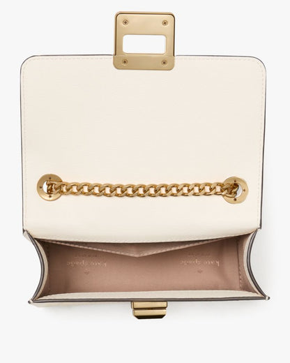 KateSpade Phoebe Turnlock Mini Flap Crossbody Toasted Hazelnut Mul