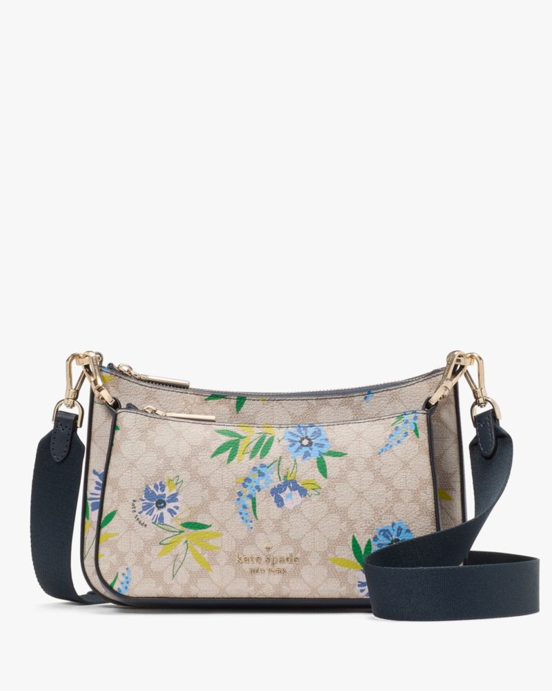 KateSpade Duet Spade Flower Floral Crossbody Blazer Blue Multi