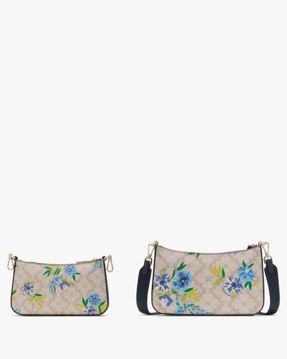 KateSpade Duet Spade Flower Floral Crossbody Blazer Blue Multi