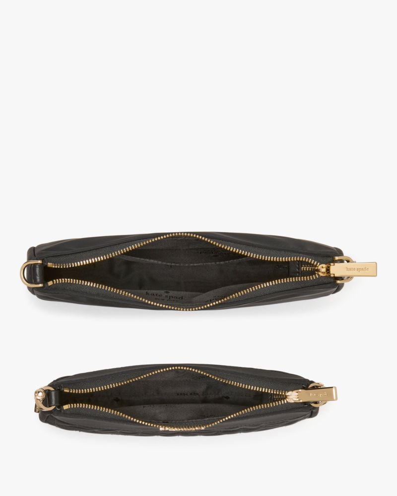 KateSpade Duet Quilted Fabric Small Crossbody Black