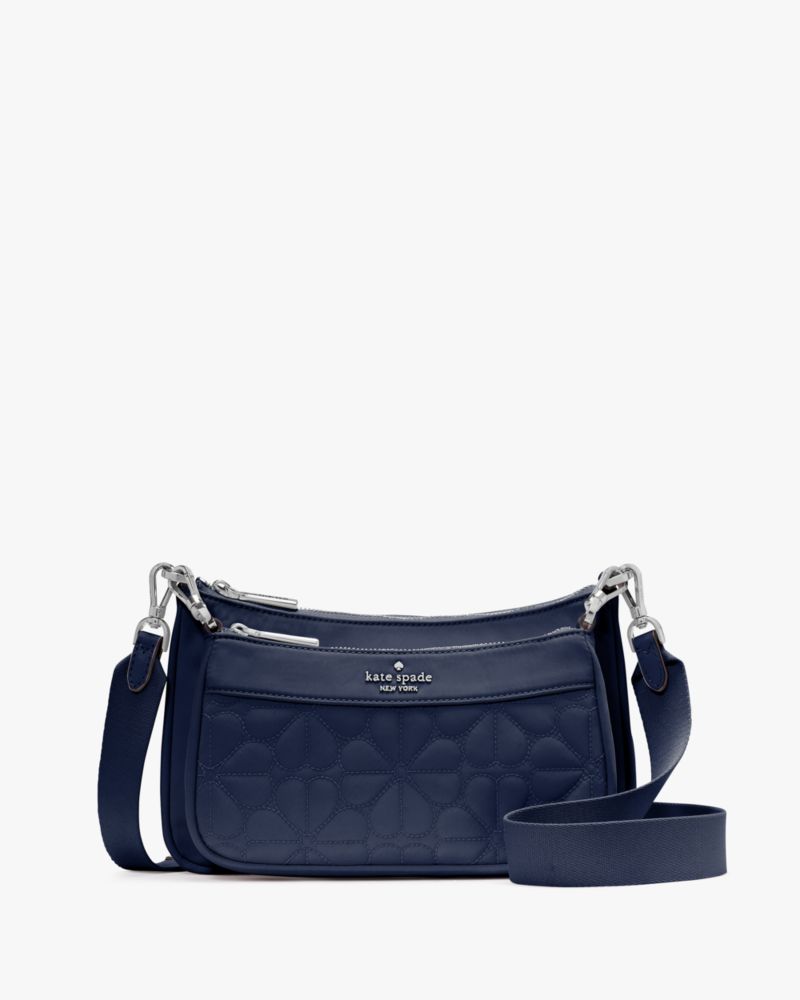 KateSpade Duet Quilted Fabric Small Crossbody Parisian Navy