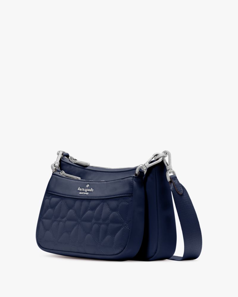 KateSpade Duet Quilted Fabric Small Crossbody Parisian Navy