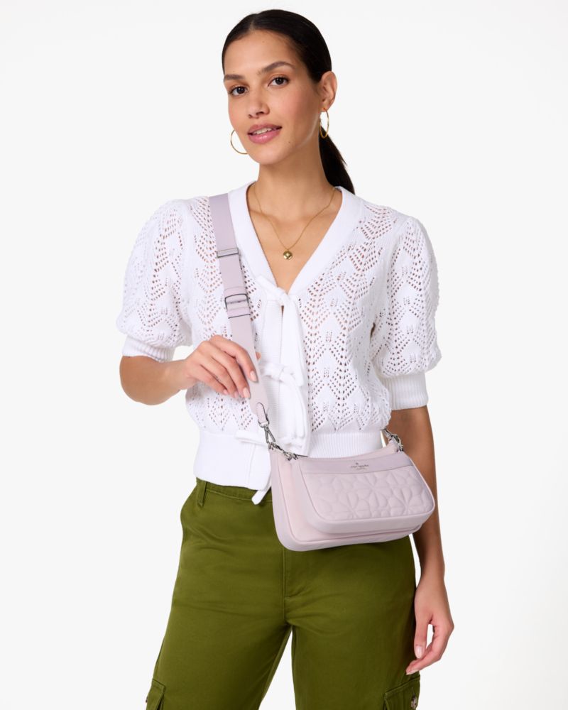 KateSpade Duet Quilted Fabric Small Crossbody Pale Amethyst