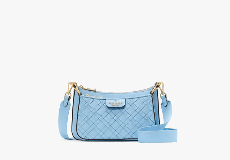 Duet Woven Leather Crossbody Montauk Blue Montauk Blue