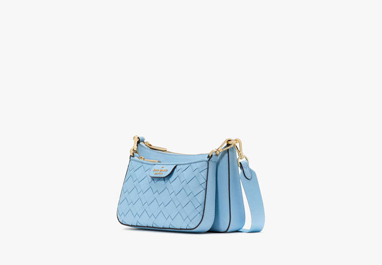 Duet Woven Leather Crossbody Montauk Blue Montauk Blue
