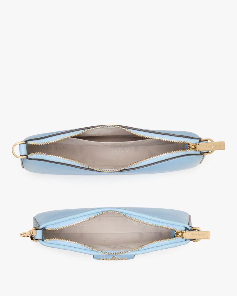 KateSpade Duet Woven Leather Crossbody Montauk Blue