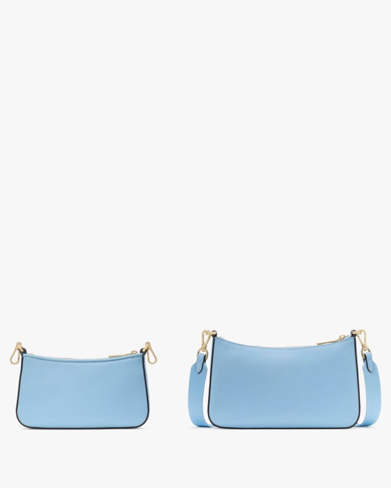 KateSpade Duet Woven Leather Crossbody Montauk Blue
