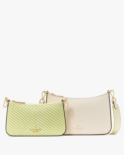 KateSpade Duet Straw Crossbody Lime Slushy Multi