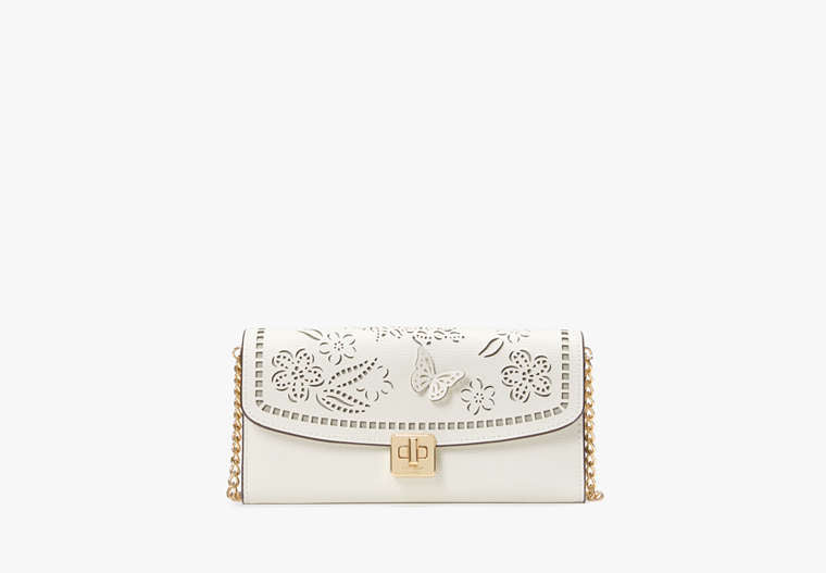 Phoebe Perforated Turnlock Wallet-on-chain Meringue Meringue