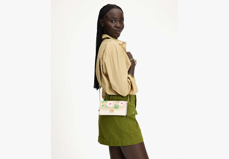 Phoebe Straw Turnlock Wallet-on-chain Natural Multi Natural Multi