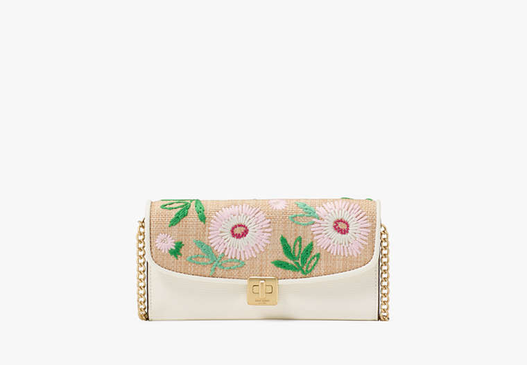 Phoebe Straw Turnlock Wallet-on-chain Natural Multi Natural Multi