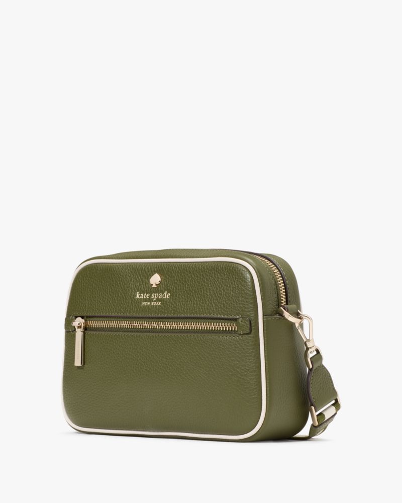 KateSpade Emma Colorblock Pebbled Leather Large Crossbody Enchanted Green Multi