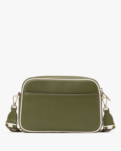 KateSpade Emma Colorblock Pebbled Leather Large Crossbody Enchanted Green Multi