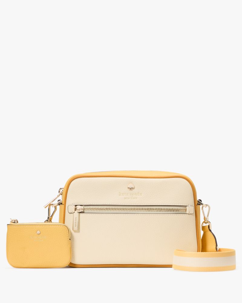 KateSpade Emma Colorblock Pebbled Leather Large Crossbody Buttermilk Glaze Multi