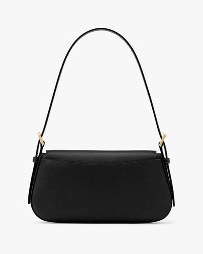 KateSpade Madison Saffiano Leather Small Flap Shoulder Bag Black