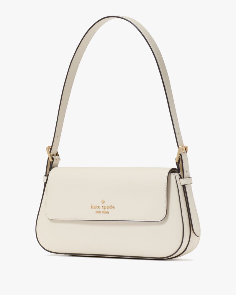 KateSpade Madison Saffiano Leather Small Flap Shoulder Bag Meringue