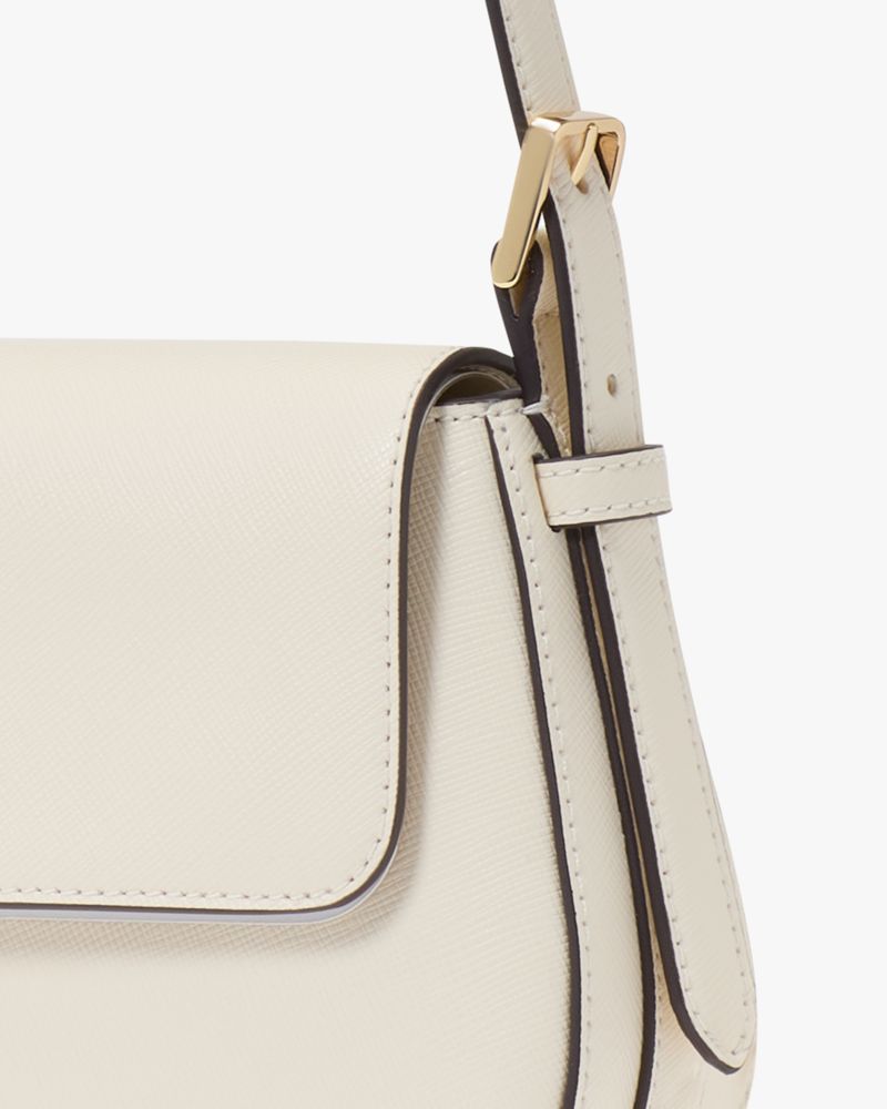 KateSpade Madison Saffiano Leather Small Flap Shoulder Bag Meringue