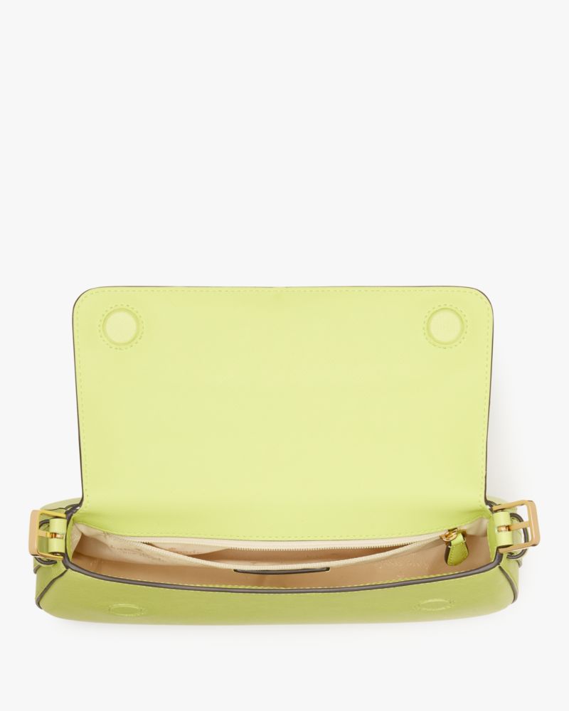 KateSpade Madison Saffiano Leather Small Flap Shoulder Bag Lime Slushy