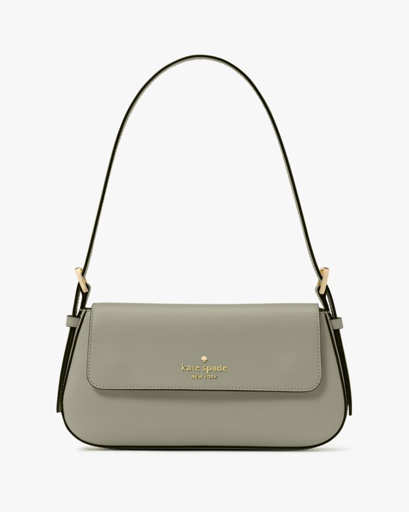 KateSpade Madison Saffiano Leather Small Flap Shoulder Bag Dusky Pine