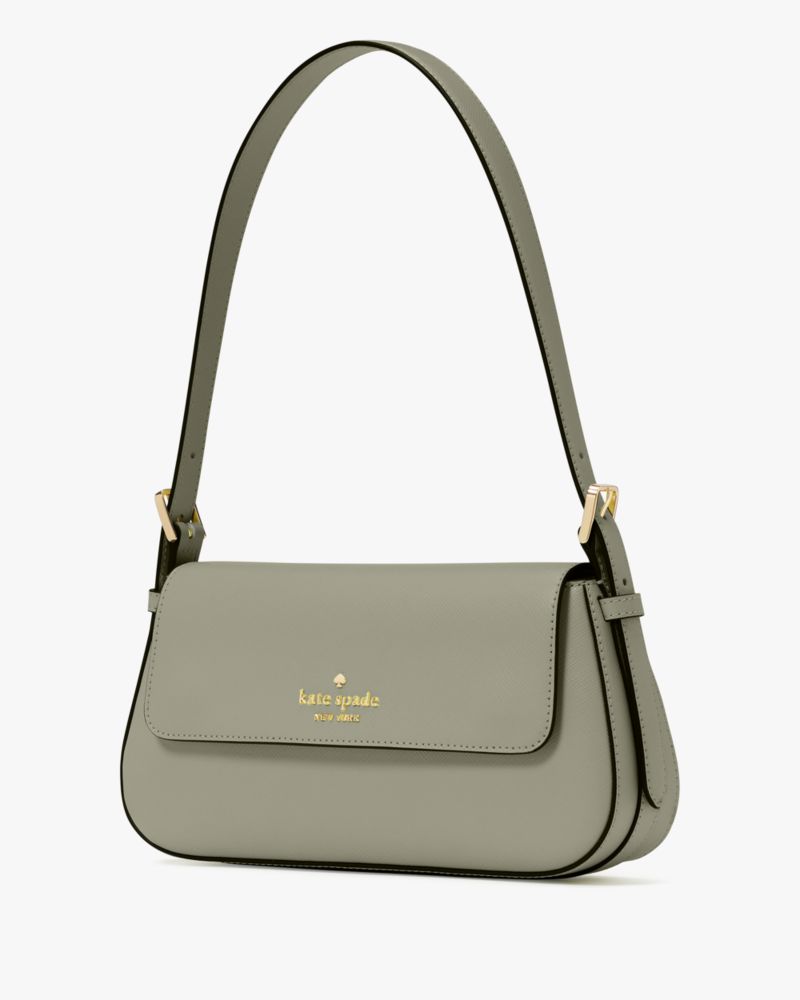 KateSpade Madison Saffiano Leather Small Flap Shoulder Bag Dusky Pine