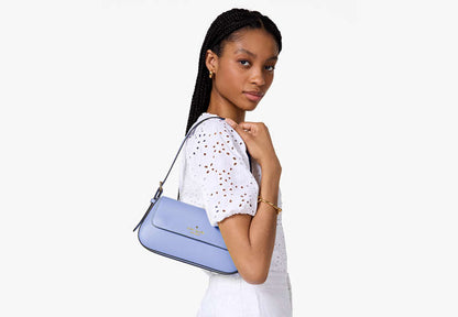 Madison Saffiano Leather Small Flap Shoulder Bag Frosted Blueberry Frosted Blueberry