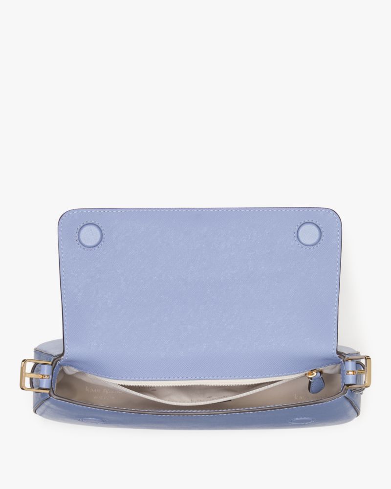 KateSpade Madison Saffiano Leather Small Flap Shoulder Bag Frosted Blueberry