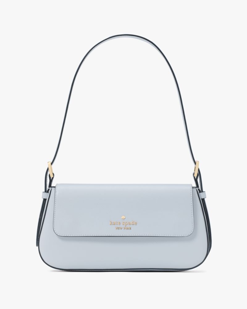 KateSpade Madison Saffiano Leather Small Flap Shoulder Bag Watercolor Blue
