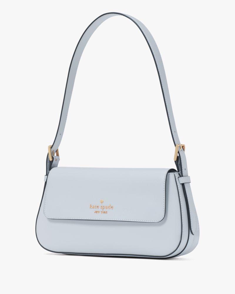 KateSpade Madison Saffiano Leather Small Flap Shoulder Bag Watercolor Blue