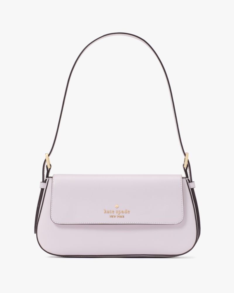 KateSpade Madison Saffiano Leather Small Flap Shoulder Bag Pale Amethyst
