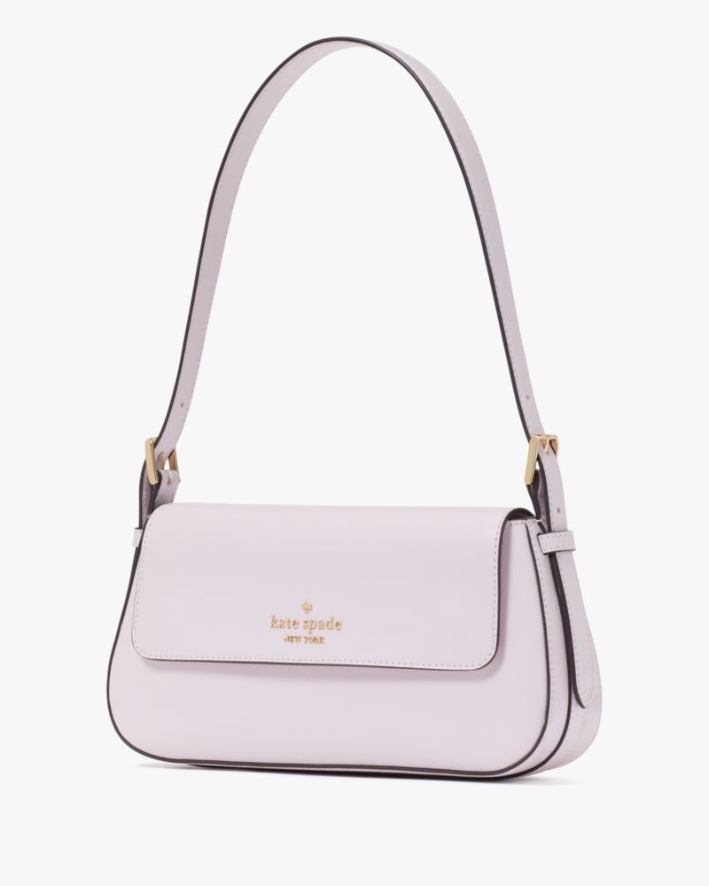 KateSpade Madison Saffiano Leather Small Flap Shoulder Bag Pale Amethyst