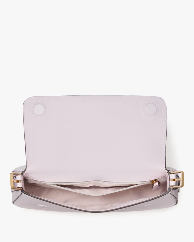KateSpade Madison Saffiano Leather Small Flap Shoulder Bag Pale Amethyst