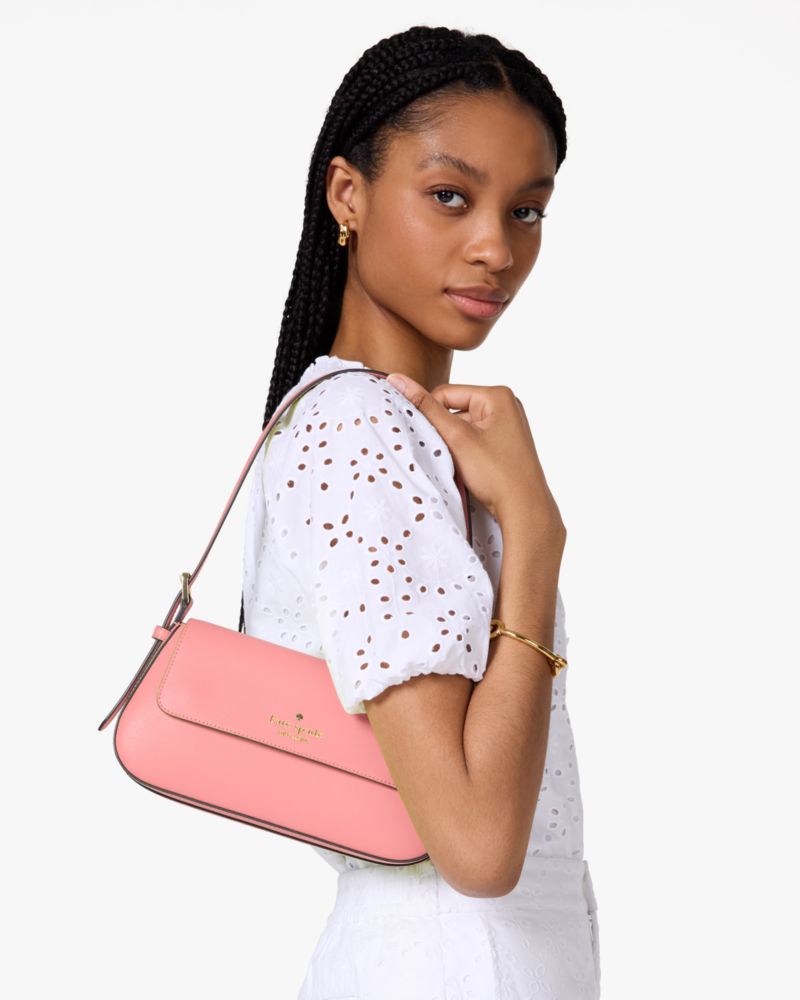 KateSpade Madison Saffiano Leather Small Flap Shoulder Bag Terracotta Tile