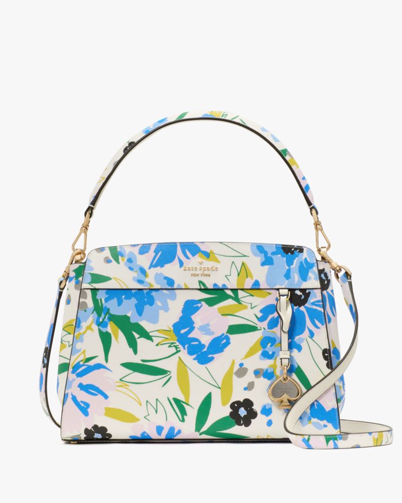 KateSpade Madison Floral Medium Top Handle Satchel Cream Multi